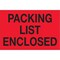 Tape Logic Labels, "Packing List Enclosed", 2" x 3", Fluorescent Red, 500/Roll